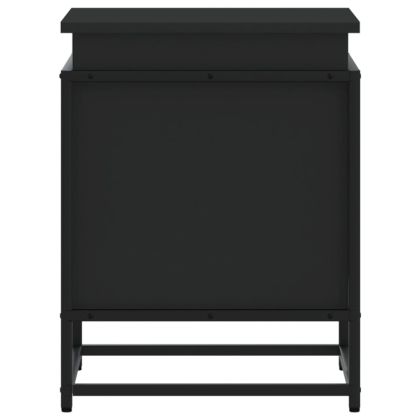 Кутия за съхранение, черна, 40x40x51,5 см, инженерно дърво