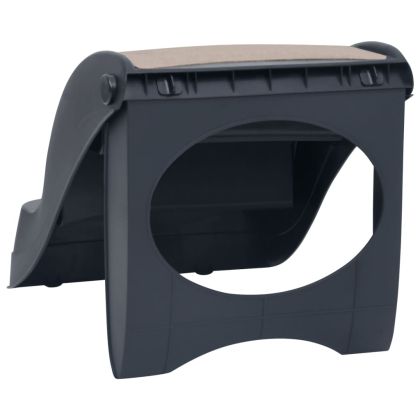 Сгъваема кучешка стълба с 3 стъпала, тъмносива