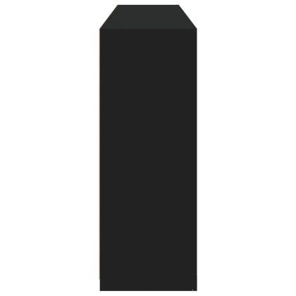 Сайдборд с LED светлини, черен, 162x37x100 см