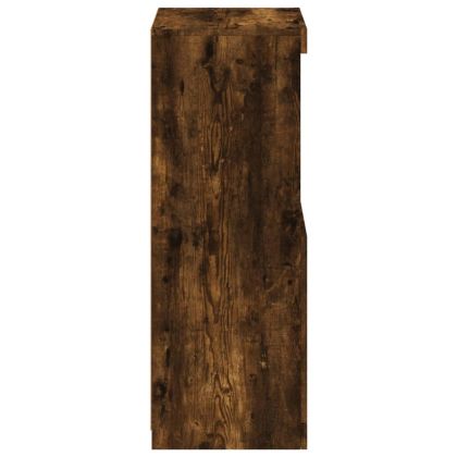 Сайдборд с LED светлини, oпушен дъб, 41x37x100 см