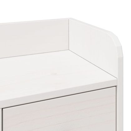 Легло с рафтове за книги, без матрак, бял, 75x190 см, бор масив