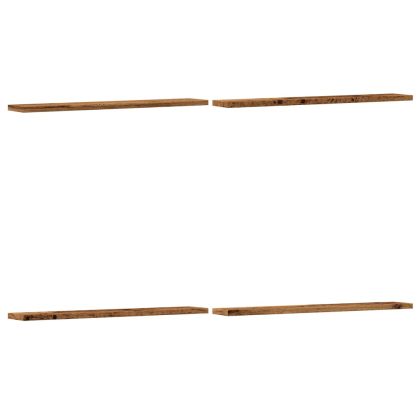 Рафтове за книги 4 бр старо дърво 60x10x1,5 см инженерно дърво