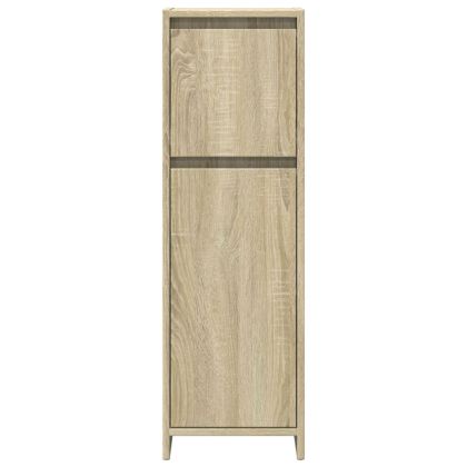 Комплект шкафове за баня от 3 части дъб сонома инженерно дърво