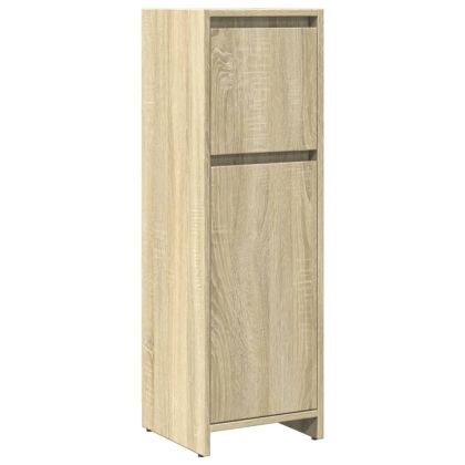 Комплект шкафове за баня от 3 части дъб сонома инженерно дърво