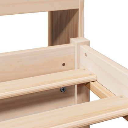 Легло с рафтове за книги, без матрак, 75x190 см, бор масив