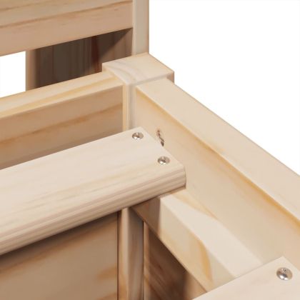 Рамка за легло без матрак, 135x190 см, масивна чамова дървесина