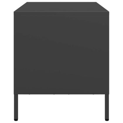 ТВ шкаф, черен, 68x39x43,5 см, студеновалцувана стомана