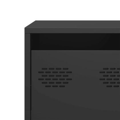 ТВ шкаф, черен, 68x39x43,5 см, студеновалцувана стомана