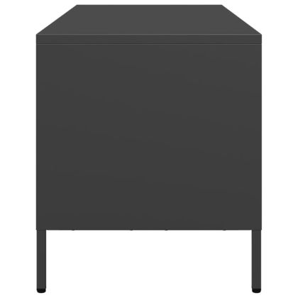 ТВ шкаф, черен, 101,5x39x43,5 см, студеновалцувана стомана