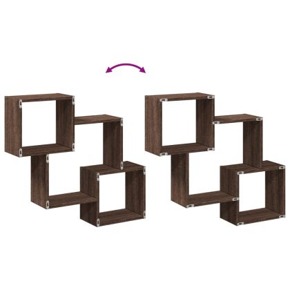 Стенен шкаф, 78x18x71 см, кафяв дъб, инженерно дърво