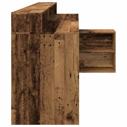 Бюро с LED осветление старо дърво 200x104x91 см инженерно дърво