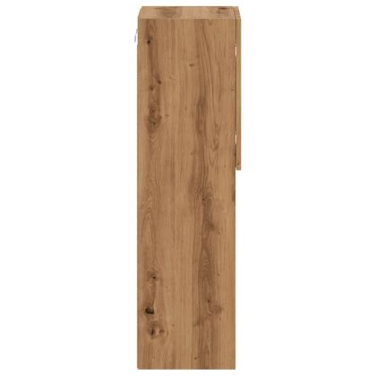 ТВ шкафове с LED осветление, 2 бр, дъб артизан, 30,5x30x102 см