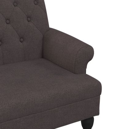 Пейка с облегалка, тъмнокафява, 120x62x75,5 см, плат