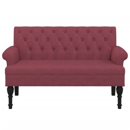 Пейка с облегалка, виненочервена, 120x62x75,5 см, плат