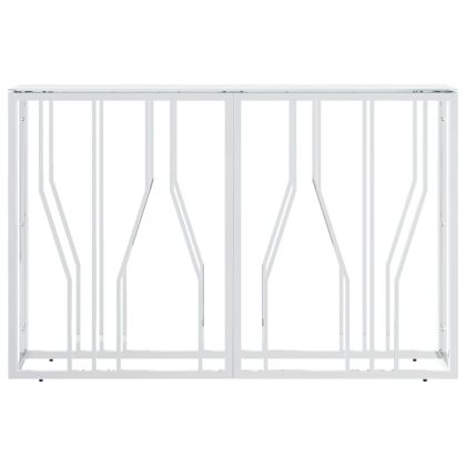 Конзолна маса сребро 110x30x70 см неръждаема стомана и стъкло