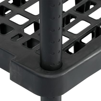 Стелаж за съхранение с 5 рафта, черен, 93,5x45,5x194,5 см, PP