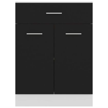 Шкаф с чекмеджета "Lyon", черен, 60x46x81,5 см, инженерно дърво