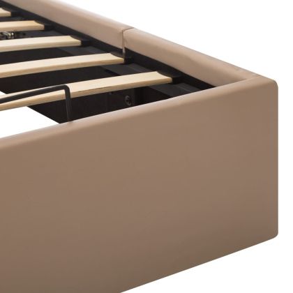 Легло с повдигащ механизъм капучино изкуствена кожа 160x200 cм