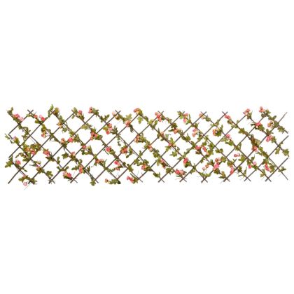 Решетка от изкуствен бръшлян разширяема тъмнорозова 180x60 см