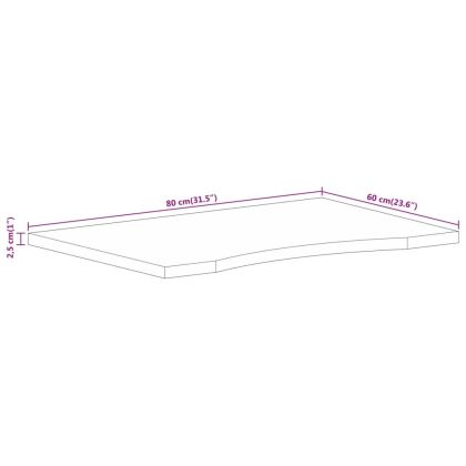 Плот за бюро с извивка 80x60x2,5 см грубо мангово дърво масив