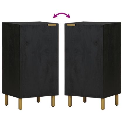 Сайдборд, черен, 40x33x75 см, инженерно дърво