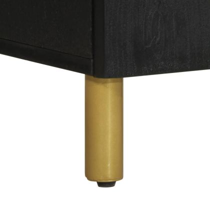 Сайдборд, черен, 40x33x75 см, инженерно дърво