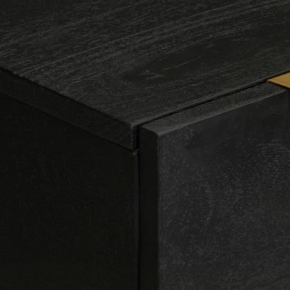 Сайдборд, черен, 60x33x75 см, инженерно дърво