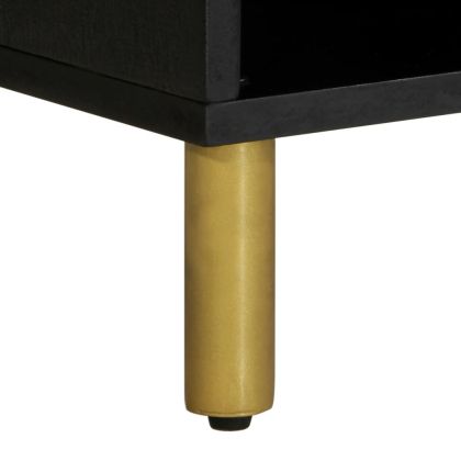 ТВ шкаф, черен, 100x33x46 см, инженерно дърво