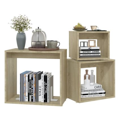 Стифиращи маси, 3 бр, дъб сонома, ПДЧ