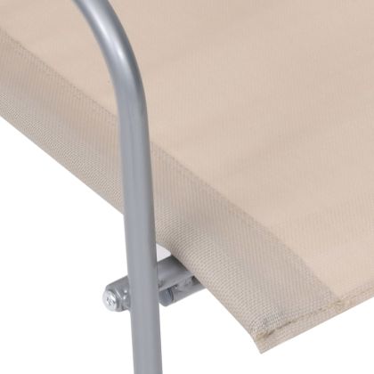 Градински лаундж комплект, 4 части, плат и стомана, кремав