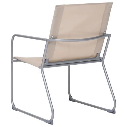 Градински лаундж комплект, 4 части, плат и стомана, кремав