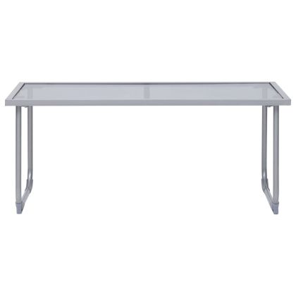 Градински лаундж комплект, 4 части, плат и стомана, кремав