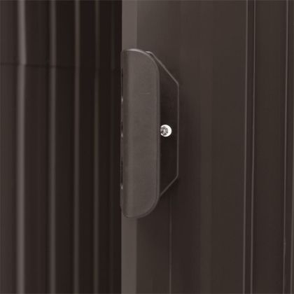 Дворна барака със стелаж, кафява, 205x130x183 см, желязо