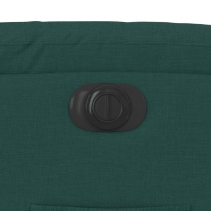 Електрически изправящ реклайнер стол, тъмнозелен, текстил