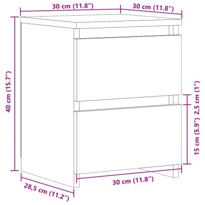 Нощно шкафче, старо дърво, 30x30x40 см, инженерно дърво