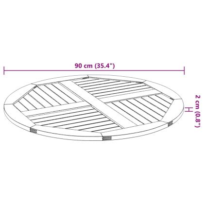 Плот за маса, Ø90x2,2 см, кръгъл, акациево дърво масив
