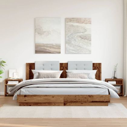 Нощни шкафчета, 2 бр, старо дърво, 40x30x40 см, инженерно дърво