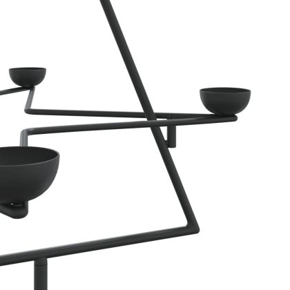 Метална коледна елха за декорация черна 75 см