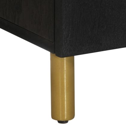 Сайдборд, черен, 60x33x75 см, инженерно дърво