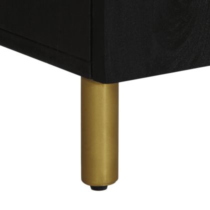 Сайдборд, черен, 60x33x75 см, инженерно дърво