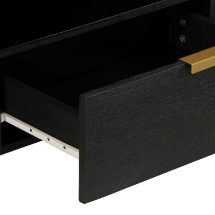 ТВ шкаф, черен, 80x33x46 см, инженерно дърво