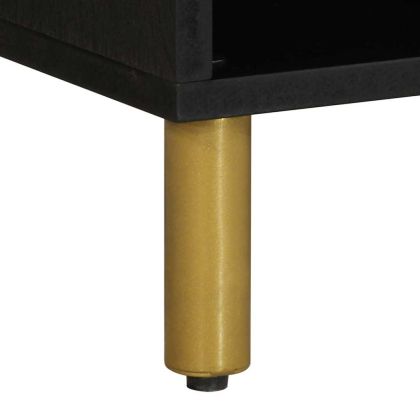 ТВ шкаф, черен, 80x33x46 см, инженерно дърво