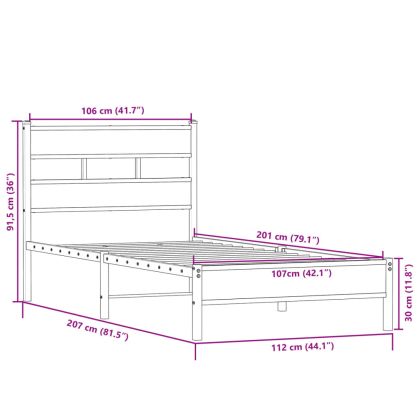 Рамка за легло без матрак сонома дъб 107x200 см инженерно дърво