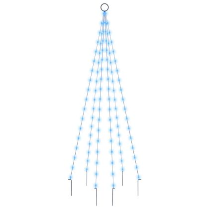 Коледна елха на флагщок, синьо, 108 LED, 180 см