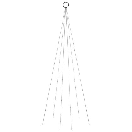 Коледна елха на флагщок, синьо, 108 LED, 180 см