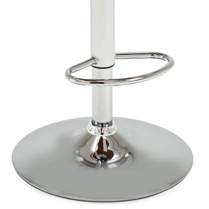 Бар табуретки, 2 бр, кремави, извито дърво и изкуствена кожа