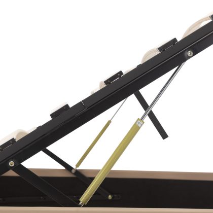 Легло с повдигащ механизъм капучино изкуствена кожа 100x200 cм