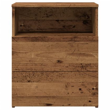 Нощно шкафче, старо дърво, 50x32x60 см, инженерно дърво