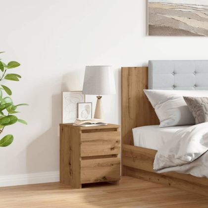 Нощно шкафче, дъб артизан, 30x30x40 см, инженерно дърво
