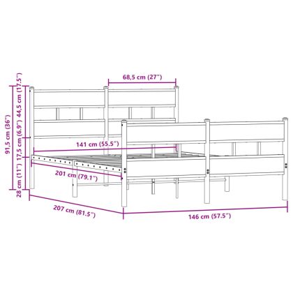 Рамка за легло без матрак, с табла и подложка, 140x200 см